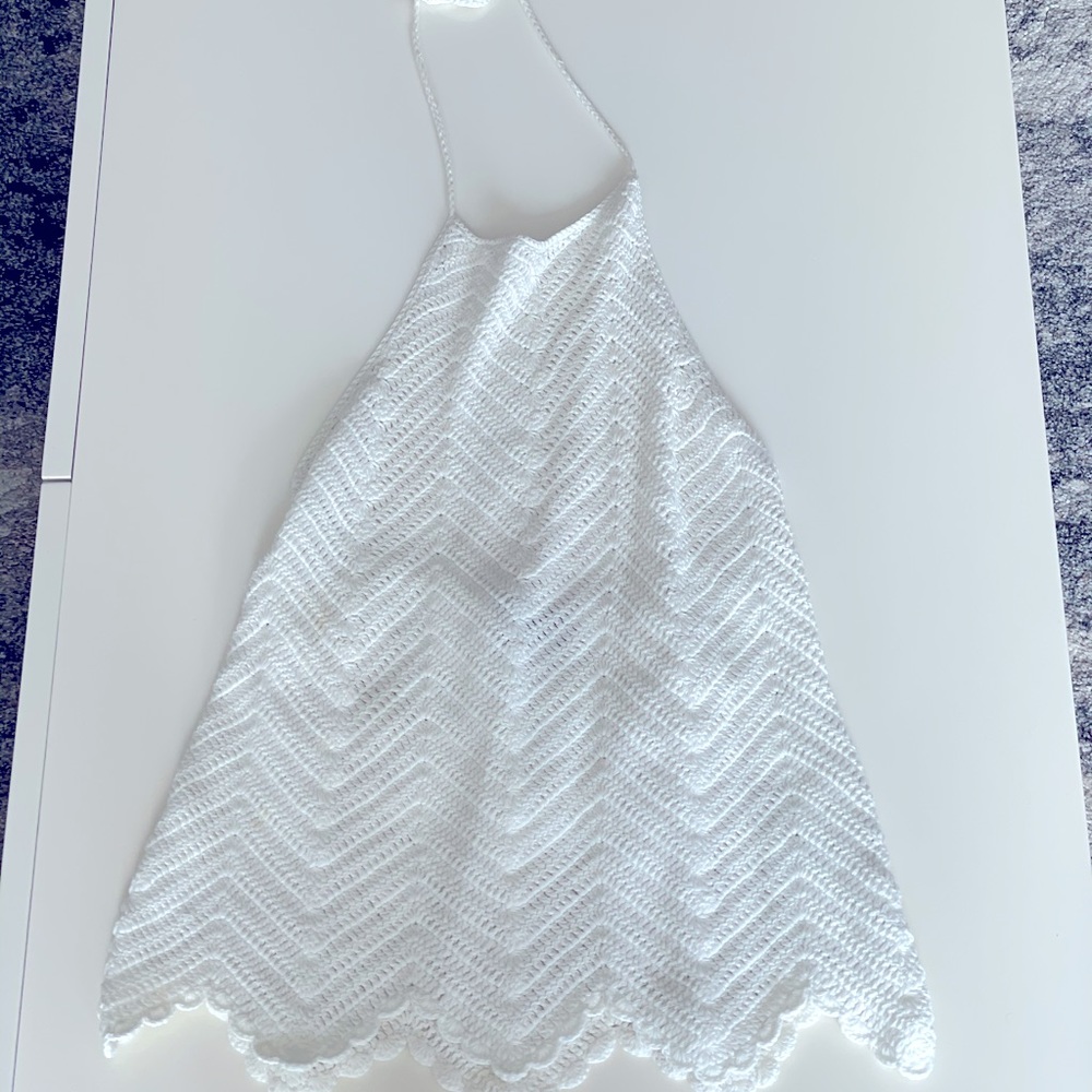 Intermix crochet halter top